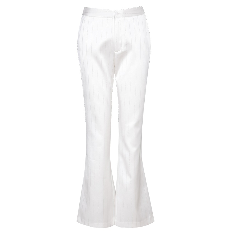 晚白2021秋季新品时尚简约休闲百搭纯色高腰常规西裤长裤休闲裤女