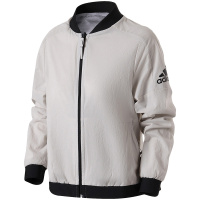 adidas阿迪达斯女子夹克外套飞行领休闲运动服CV5478 L CV5478灰色运动茄克