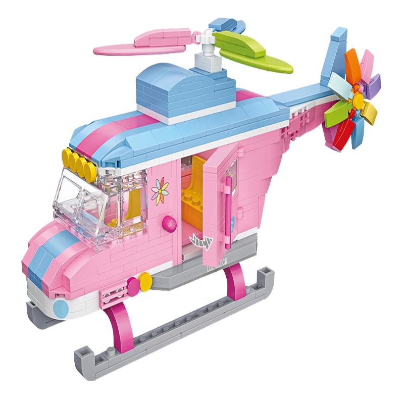 LOZ/俐智迷你直升机小颗粒拼装玩具益智成人女孩立体礼物摆件1121