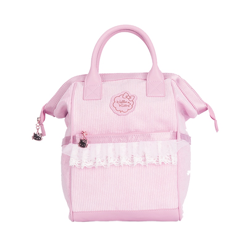 HELLO KITTY 花边灯芯绒材质hellokitty系列双肩包 粉色