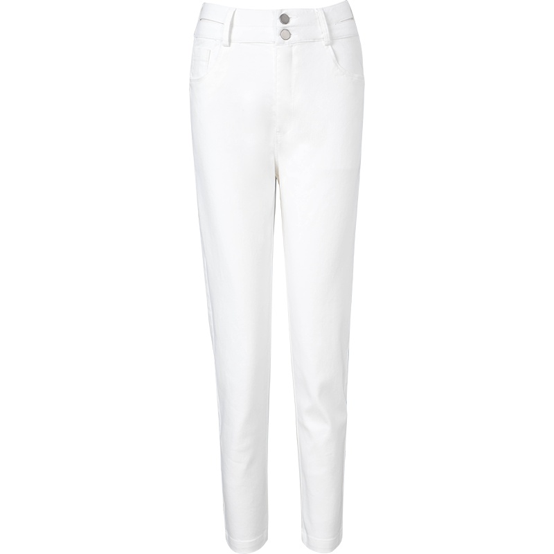 晚白2021秋款新品通勤简约高腰纯色修身显瘦常规西裤休闲裤长裤女