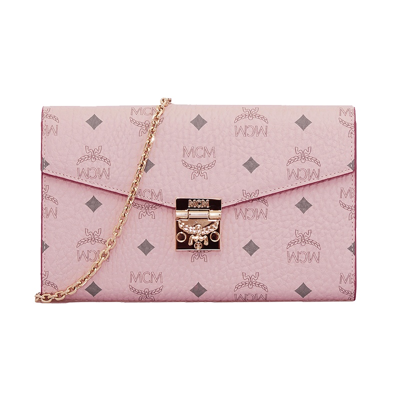 MCM 奢侈品 女士新款单肩斜挎包柔粉色链条包礼物送女友 MYL8APA17QH001