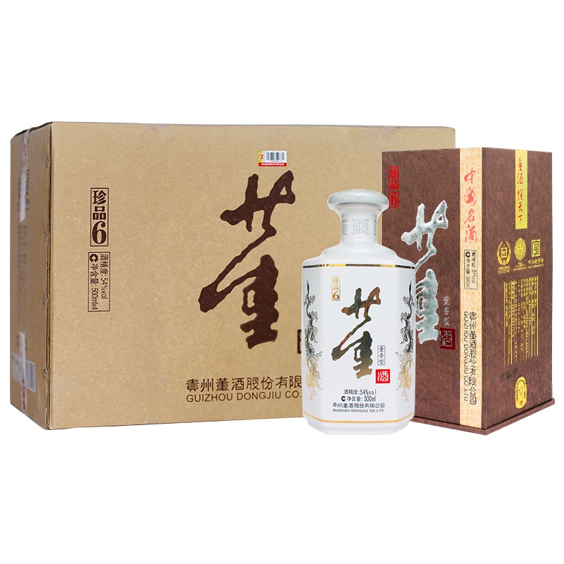 董酒(珍品6)54度500ml*4瓶箱装 董香型白酒