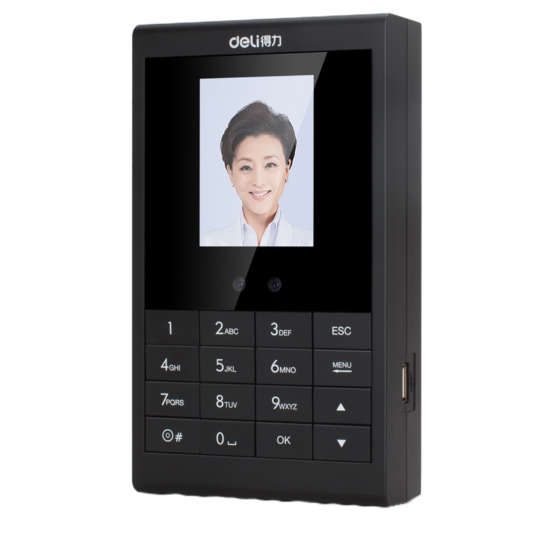 得力(deli)3764考勤机人脸识别考勤机面部识别打卡机刷脸人脸签到机免安装软件