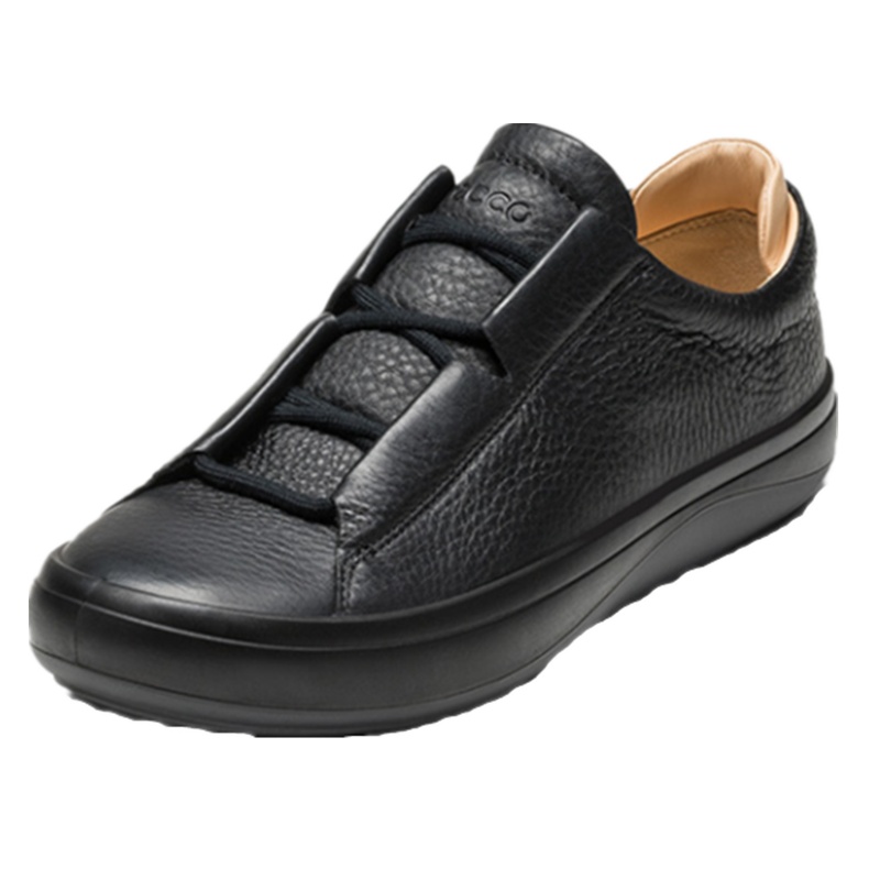 ECCO爱步潮流休闲男士皮鞋 时尚舒适牛皮板鞋子男 清新