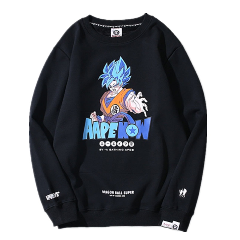 潮牌Aape秋冬季新款七龙珠联名卫衣男情侣长袖T恤悟空印花外套