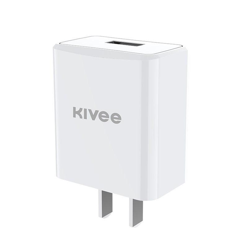 KIVEE可逸 5V/2.1A充电器头套装 华为小米三星苹果通用3C认证充电头AC03D 白色 单充头