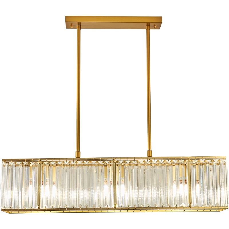 铜影(TONGYING )水晶吊灯美式轻奢餐厅吧台灯大小户型简约现代北欧长方形餐吊灯具BD-D6668