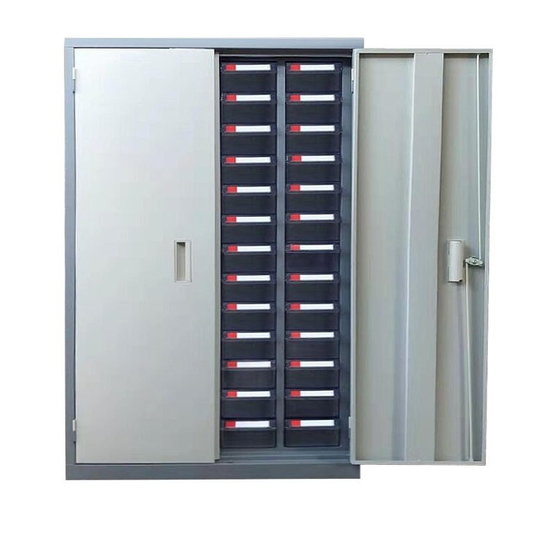 震海 52抽带门零件柜透明大号抽屉五金配件收纳柜零配件收纳柜螺丝元件盒样品物料柜零件柜