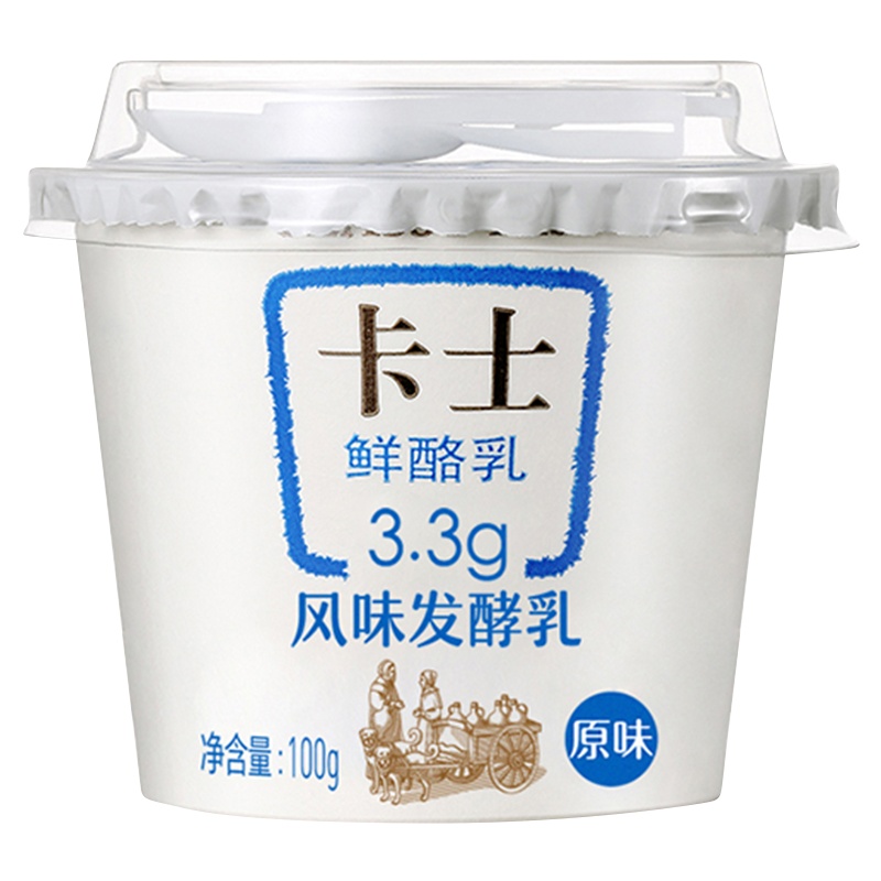 卡士(CLASSY-KISS) 鲜酪乳风味发酵乳低温酸奶原味100g*12杯