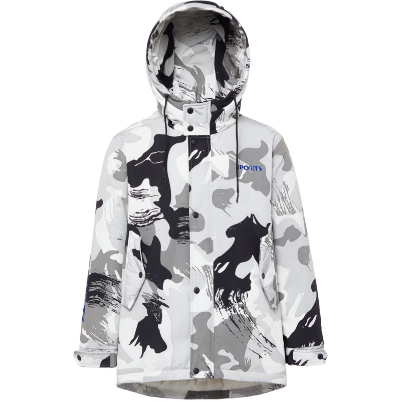 波司登中长款羽绒服男冬季时尚迷彩潮外套2018新款