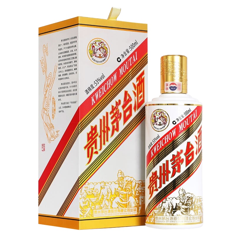 茅台 贵州茅台酒 飞天茅台粤五羊 53度 500ml 单瓶装 酱香型白酒