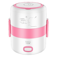 小浣熊HM-2018A-F粉色双层 小浣熊电热饭盒保温可插电自动加热蒸煮热饭神器煮饭带锅煲上班族