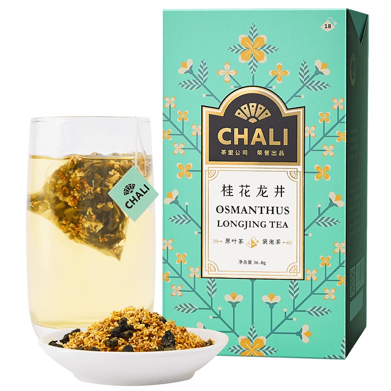 茶里(ChaLi)花草茶 桂花龙井茶绿茶花茶包袋泡茶雨前春茶西湖龙井茶18包36g