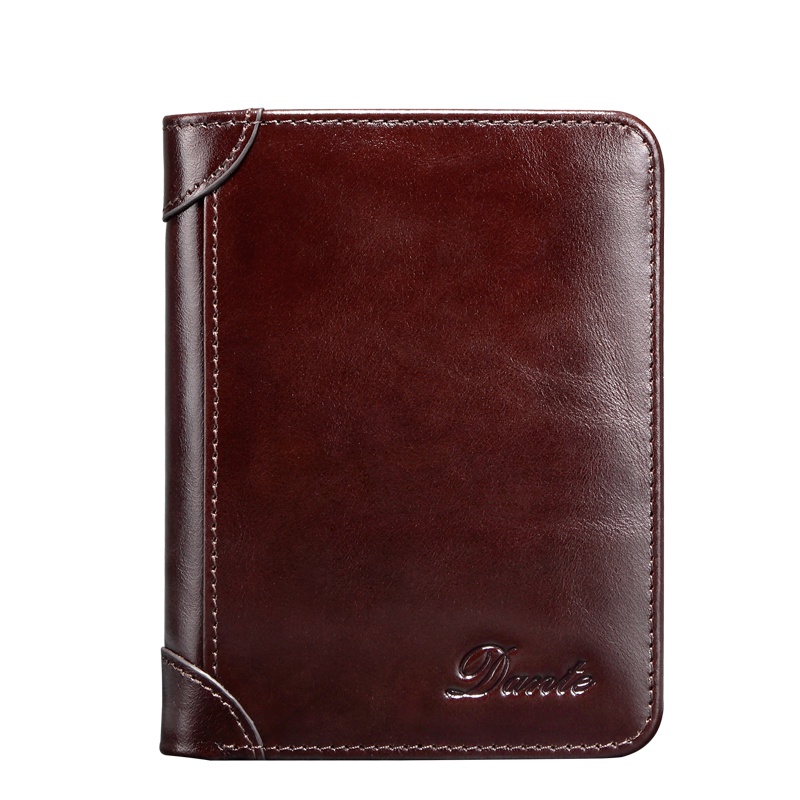 Dante钱包 男士短款商务可放驾驶证头层牛皮男士钱包