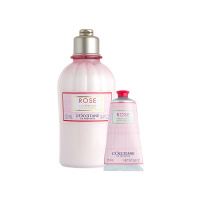 欧舒丹玫瑰之心润肤乳身体护理套装(玫瑰之心润肤乳250ml+玫瑰之心护手霜75ml)