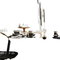 顶鸿DH-HY0397简约现代实木会议桌长桌铁艺长条桌子工业风老板桌办公桌 160*70*75自然边厚5cm