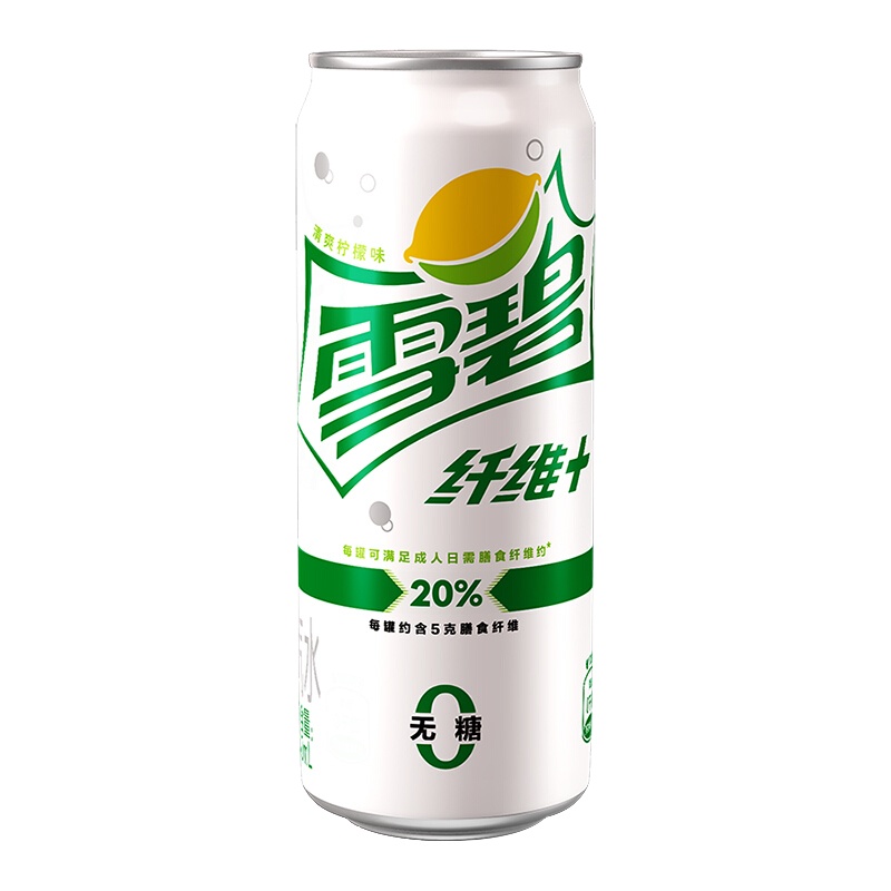 雪碧 Sprite 饮料 雪碧纤维+ 柠檬味 零卡零糖 汽水 碳酸饮料 330ml*24罐 整箱装 可口可乐公司出品