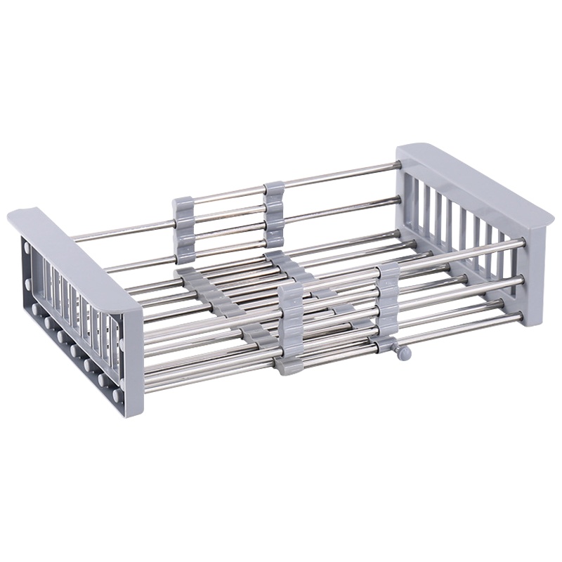 可伸缩不锈钢厨房沥水架 水槽沥水篮水果碗碟架丹乐(DANLE)洗菜盆沥水篮子