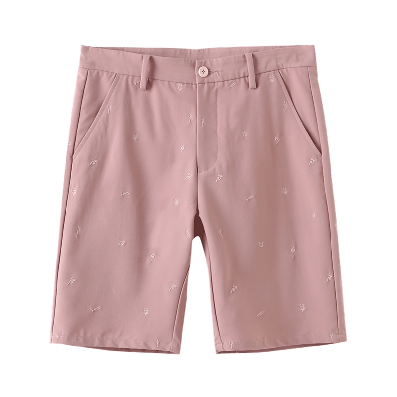 商场同款马克华菲休闲裤男士2019夏新款潮流趣味刺绣纯色沙滩裤