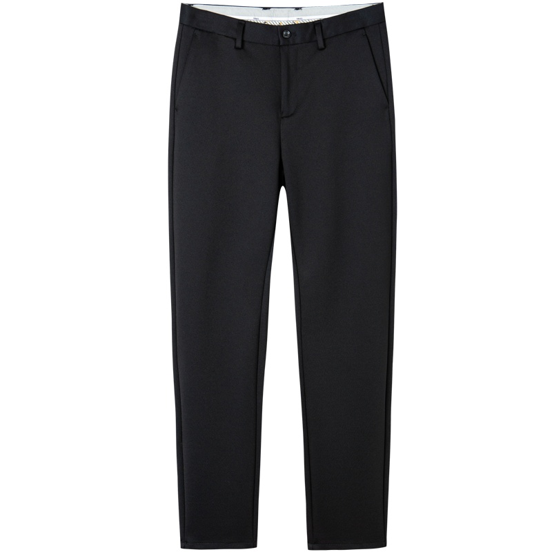 才子男装休闲裤男2020秋季新款修身黑色裤子商务上班高弹力长裤