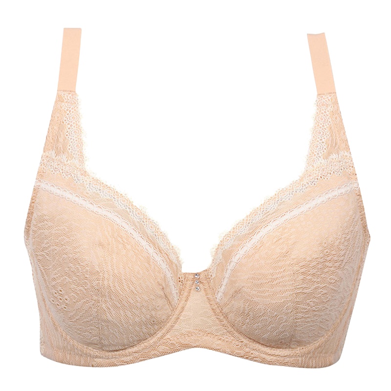 古今豹纹蕾丝薄款全罩杯高包容侧收聚拢文胸0B209女士胸罩