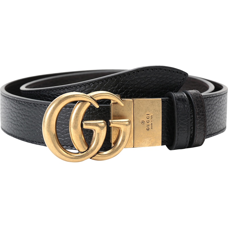 GUCCI 古驰 男女中性 皮革仿古做旧板扣式双面皮带腰带 643847 CAO2T