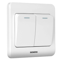 西门子(SIEMENS)开关插座 远景系列 双开单控 带荧光开关面板 (雅白色)5TA01151CC1