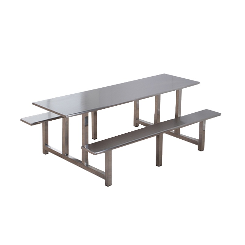 臻远不锈钢连体桌椅组合加固款