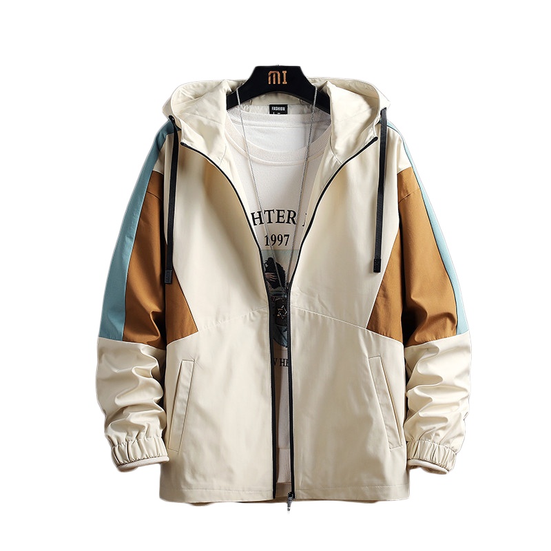 LEEVIRHINO男装秋冬新款男士夹克男潮流百搭休闲青中年连帽长袖夹克男士外套男长袖衣服李维犀牛