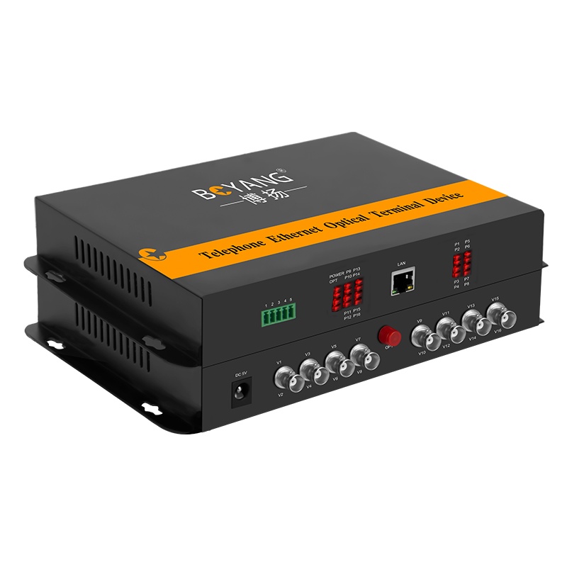 博扬 同轴高清数字视频光端机 8路视频+1路反向数据 兼容海康TVI FC接口 1对 BY-TVI8V1D-1080P