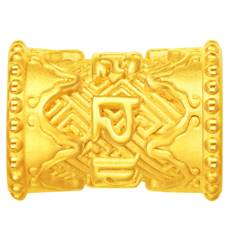 周大福 金吊坠百宝阁系列转筒足金金吊坠定价FR457