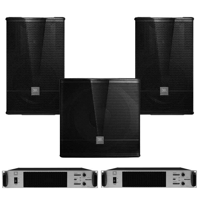 JBL 音响CV3025(2只)+18寸低音炮CV18S+功放RM9900+功放RM6600 音响套装 黑色 质保一年