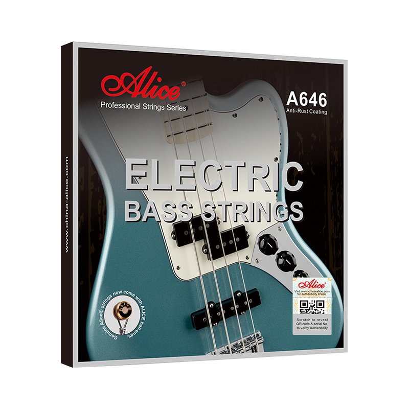 Alice爱丽丝 A646电贝司弦 45-105四弦 Bass贝斯琴弦一套4根装 乐器配件