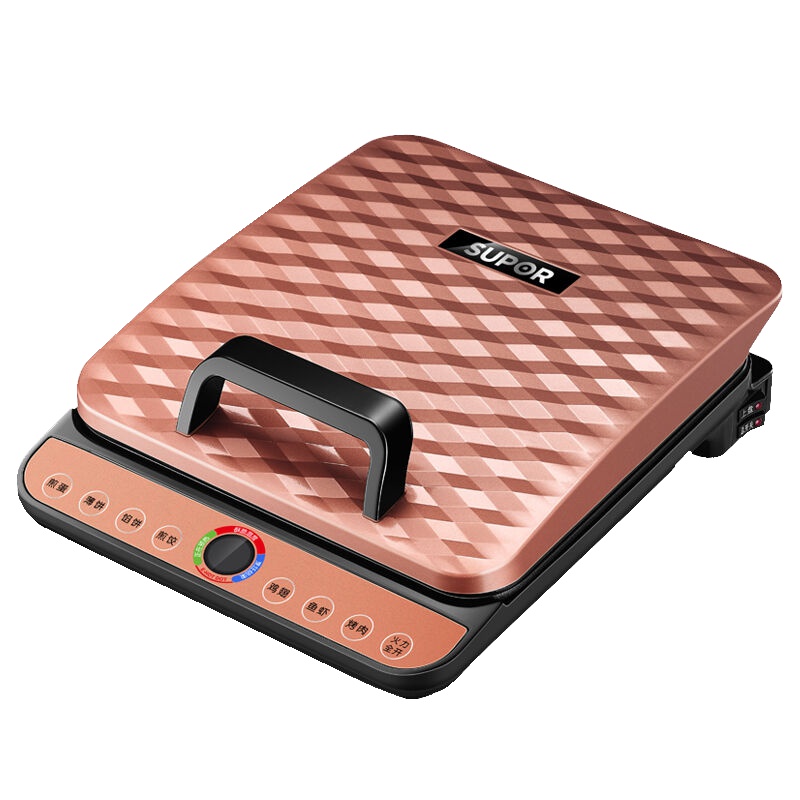 苏泊尔(SUPOR)电饼铛煎烤机JD2725A834-130 智能火红点 微电脑式烤饼机 不粘涂层上下盘单独加热