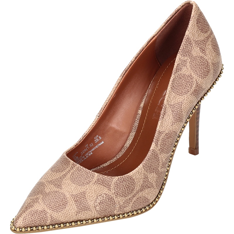 COACH 蔻驰 女士 专柜款涂层帆布尖头高跟鞋 G4374