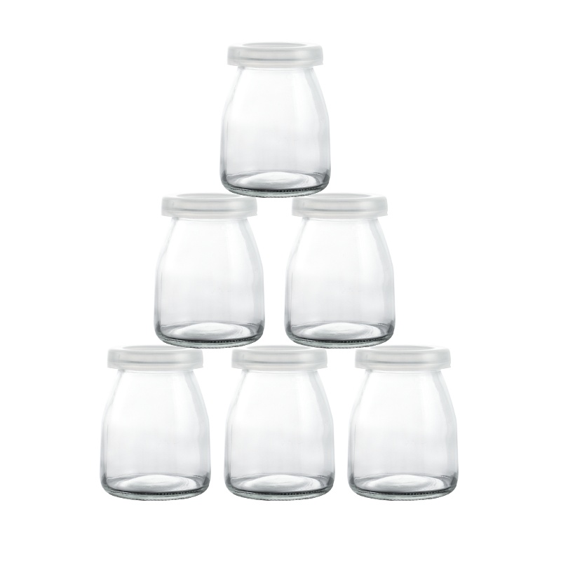 拜杰(Baijie)烘焙工具布丁粉慕斯果冻玻璃杯 酸奶瓶带盖耐高温150ml布丁瓶6个装WSP-97