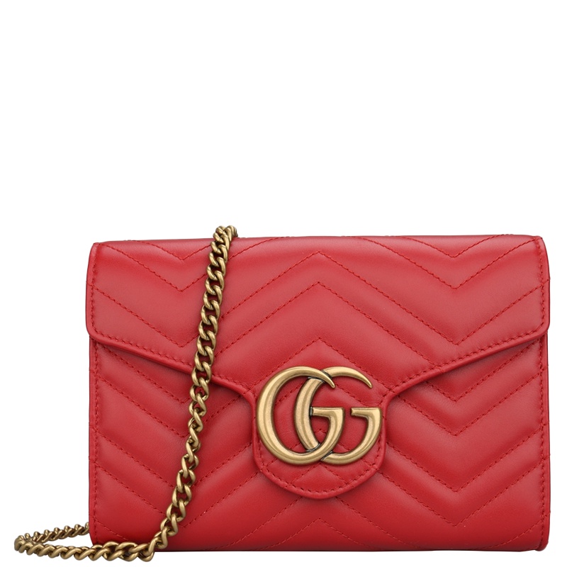 [直营]古驰(GUCCI) 女士皮革链条包 单肩包 斜挎包 女包