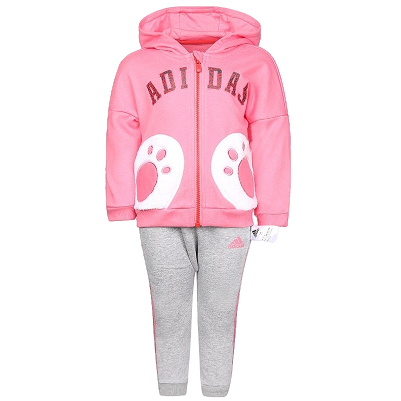 ADIDAS KIDS阿迪达斯儿童 女婴童长袖卫衣运动套装 婴童针织套服 DM4035