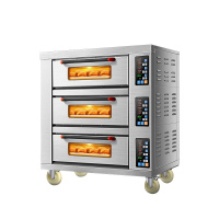 乐创Lecon 电烤箱商用二层四盘蛋糕披萨面包生蚝大容量烘焙电烤炉 三层六盘 微电脑控温 [380V]