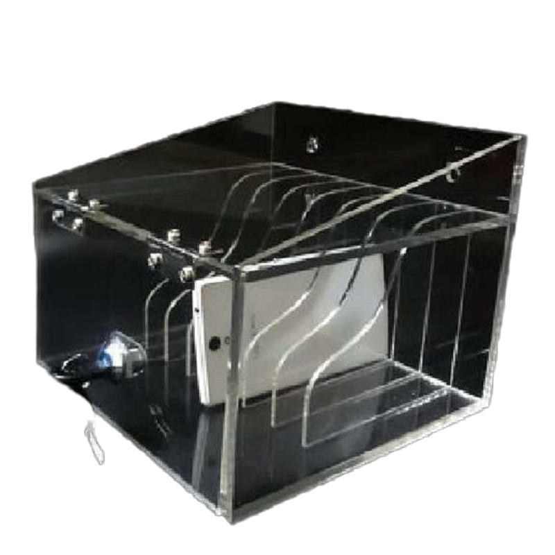 西玛 (simaa) 亚克力带锁手机储存盒存放盒子8格收纳盒