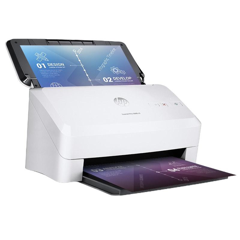 惠普(HP)3000S3 (35页/分钟)扫描仪高速扫描 文档批量自动进纸 票据快递单发票快速双面连续扫描机