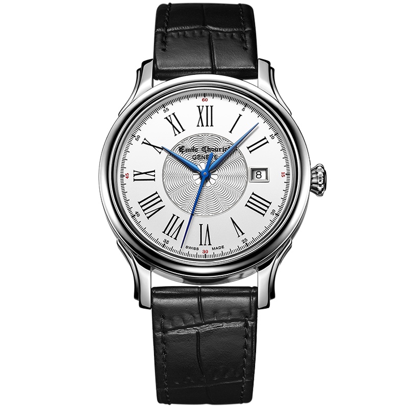 艾米龙(Emile Chouriet)手表传承系列黑色牛皮带机械男表10.1128.G.6.8.25.2