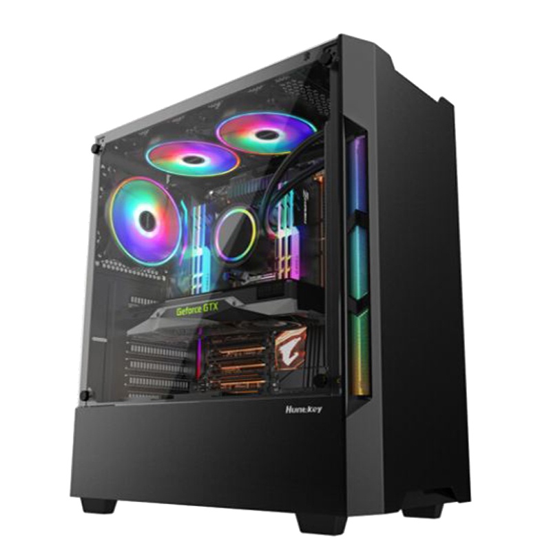 LIANLI 联力 L216 黑色 中塔式台式电竞游戏机箱+利民 FC140冰封统领5X8mm风冷散热器