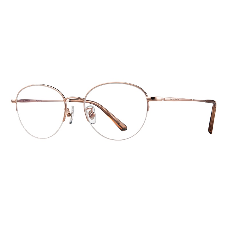 海伦凯勒 圆框大脸潮时尚近视眼镜女经典商务眼镜框 H23062