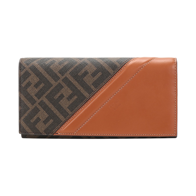 FENDI 2021春夏 男士 涂层织物配皮长款钱包钱夹7M0264 AFB4
