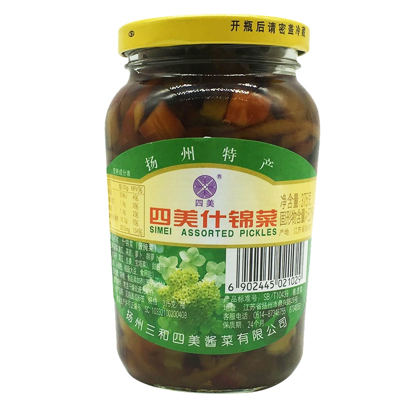 [中华特色馆]高邮馆扬州三和四美酱菜 什锦菜1瓶 375克 华东