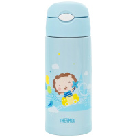 膳魔师(THERMOS)保温杯TCKG-603WF 儿童吸管杯带杯套双盖大容量儿童水杯多功能保温壶 600ML BL蓝色