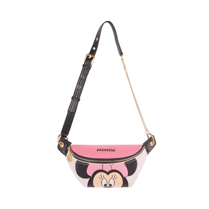 不莱玫迪士尼联名学生胸包百搭斜挎包卡通米奇小挎包大容量女挎包