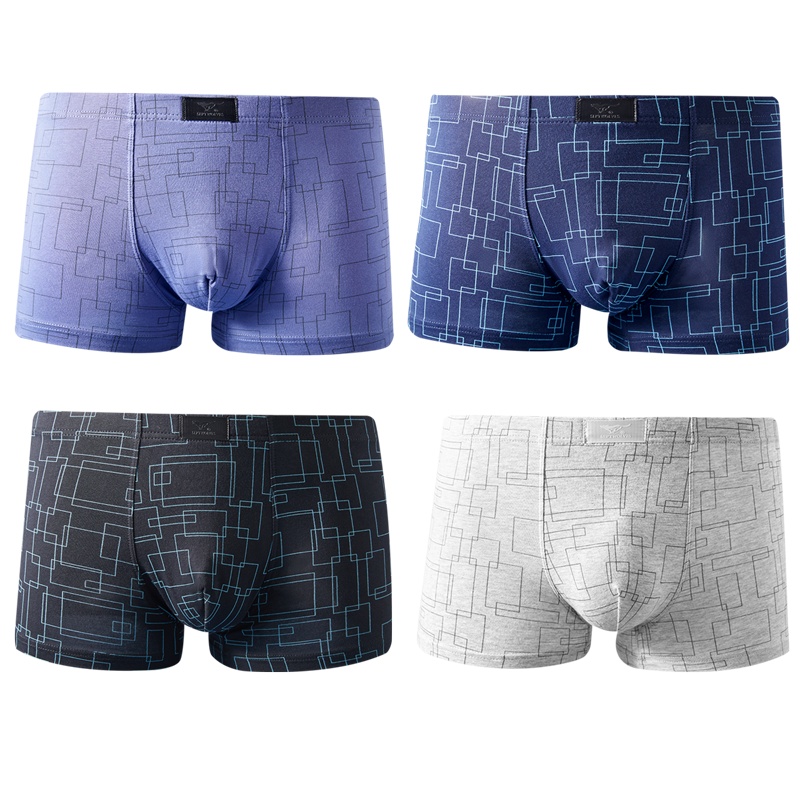 七匹狼[AAA抗菌抑菌]4条装内衣男式短裤青年棉质男士平角内裤男款